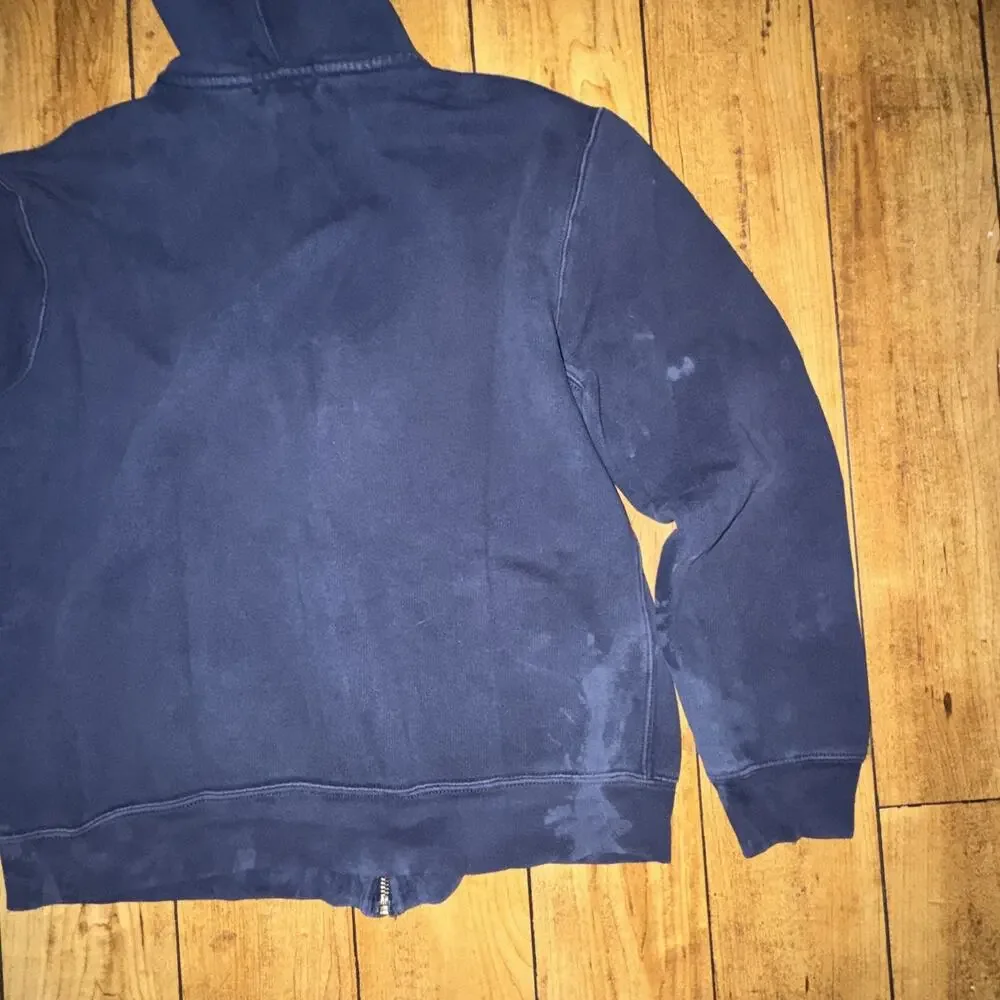 Kids Polo Ralph Lauren Full Zip Hoodie Navy XL 19x23 Distressed Sun Faded